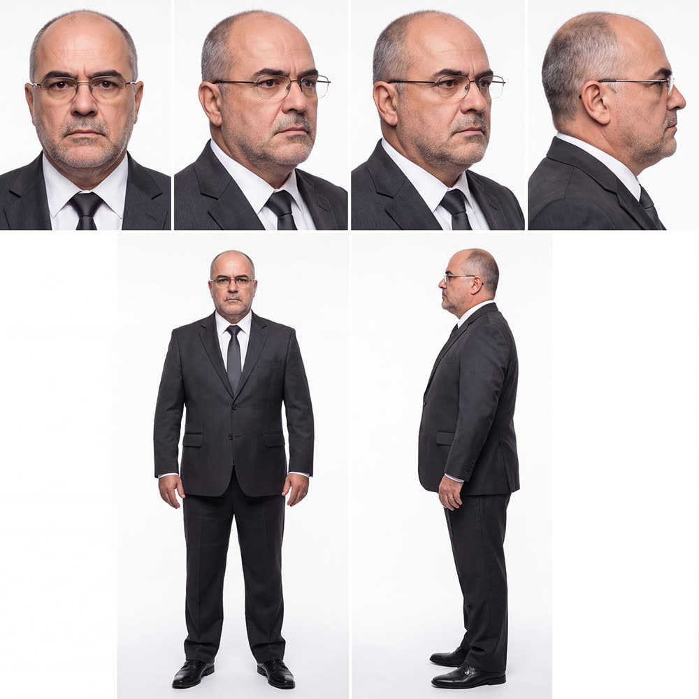 The boss character, in a suit and headphones
